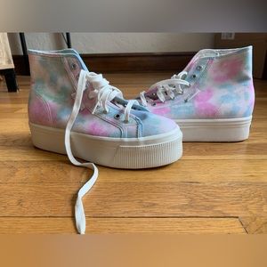 Tie dye platform sneakers